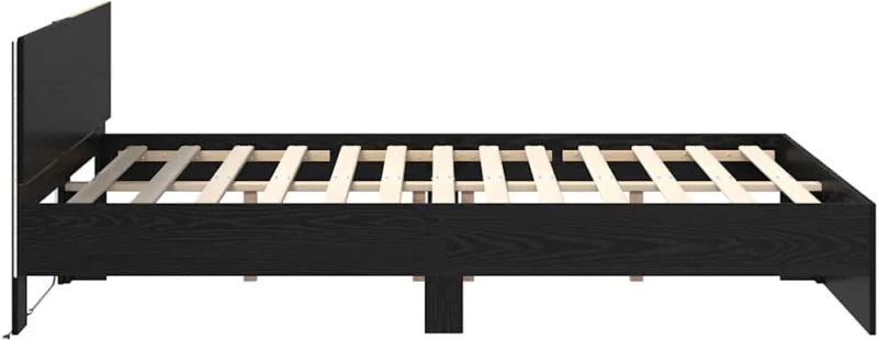 vidaXL Σκελετός Κρεβατιού Μαύρη Οξυά 140 x 190 cm Επεξεργασμένο ξύλο