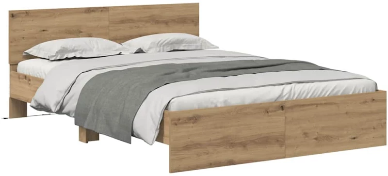 vidaXL Σκελετός Κρεβατιού Artisan Oak 150 x 200 cm Επεξεργασμένο ξύλο