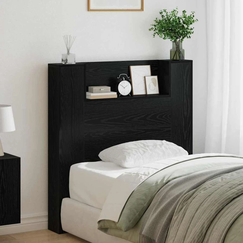vidaXL Κεφαλάρι Μαύρη Οξυά 100 x 15 x 103,5 εκ. Επεξεργασμένο ξύλο