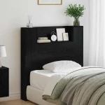 vidaXL Κεφαλάρι Μαύρη Οξυά 100 x 15 x 103,5 εκ. Επεξεργασμένο ξύλο