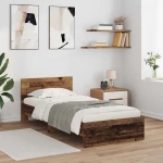 vidaXL Σκελετός Κρεβατιού Παλιό Ξύλο 90 x 200 cm Επεξεργασμένο ξύλο