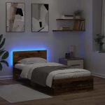 vidaXL Σκελετός Κρεβατιού Παλιό Ξύλο 90 x 200 cm Επεξεργασμένο ξύλο