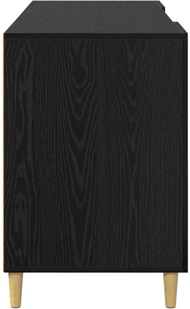 vidaXL Γραφείο με ράφι Μαύρη Οξυά 140 x 50 x 75 εκ. Επεξεργασμένο ξύλο