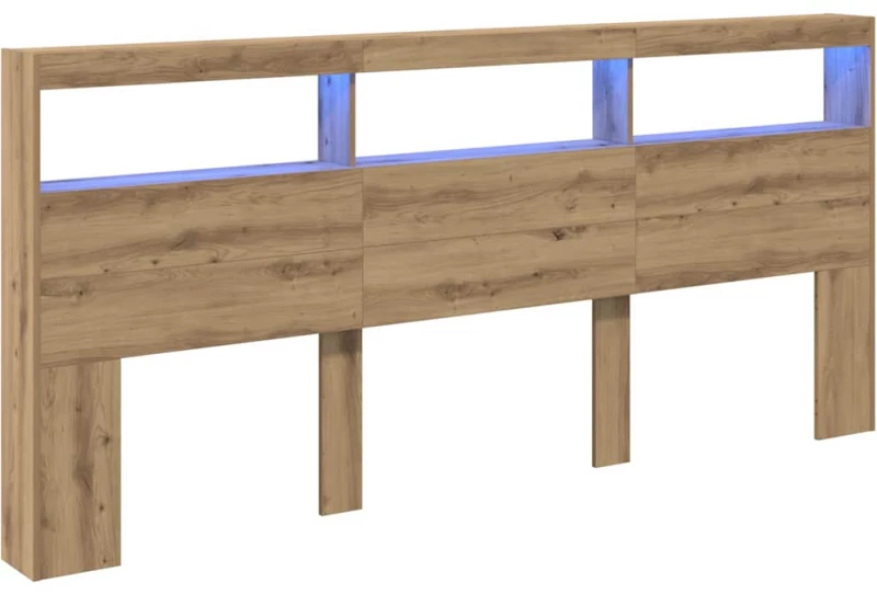 vidaXL Κεφαλάρι Artisan Oak 220 x 17 x 102 cm Επεξεργασμένο ξύλο