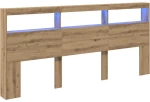 vidaXL Κεφαλάρι Artisan Oak 220 x 17 x 102 cm Επεξεργασμένο ξύλο