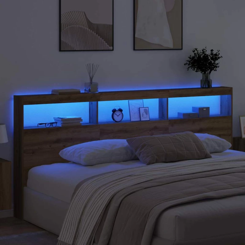vidaXL Κεφαλάρι Artisan Oak 220 x 17 x 102 cm Επεξεργασμένο ξύλο