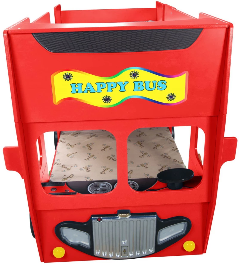 Κρεβάτι παιδικό Happy Bus-Kokkino