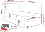 Επενδυμένο κρεβάτι Elen-Roz-90 x 200