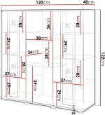 Βιτρίνα Caro HB 120-Leuko