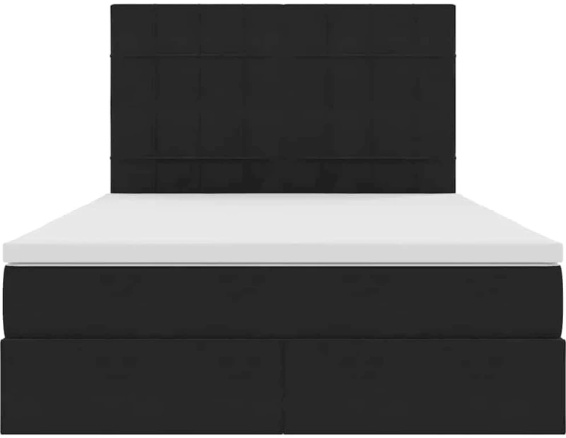 vidaXL Κρεβάτι με αποθηκευτικό χώρο και LED Μαύρο 140 x 200 cm Βελούδο