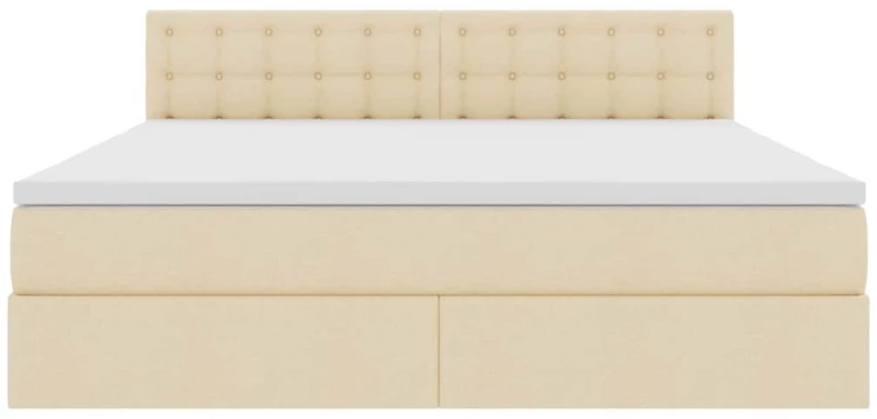 vidaXL Κρεβάτι με αποθηκευτικό χώρο και LED Κρέμ 160 x 200 cm