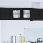 vidaXL Κρεμαστό ντουλάπι κουζίνας με ράφι Μαύρο 80 x 31 x 40 εκ