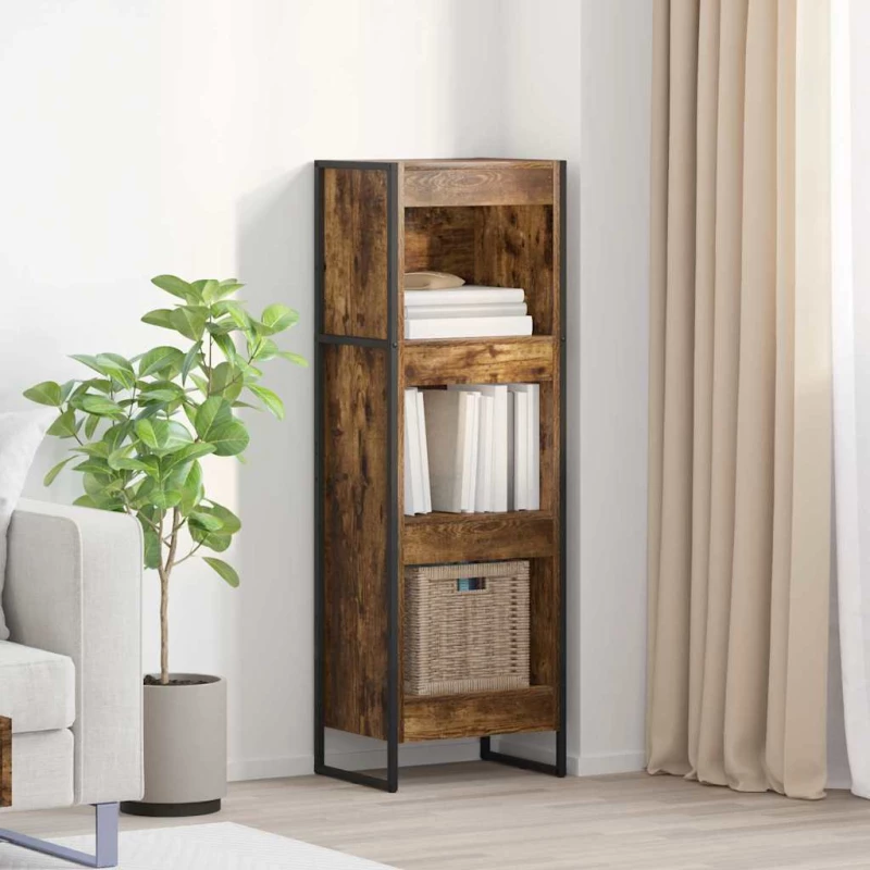 vidaXL Βιβλιοθήκη Καπνιστό Δρύς 80 x 30 x 155 εκ Επεξεργασμένο ξύλο