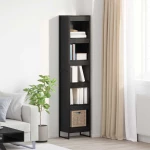vidaXL Βιβλιοθήκη Μαύρη Οξυά 80 x 30 x 155 εκ Επεξεργασμένο ξύλο