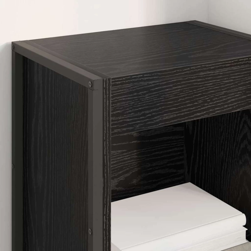 vidaXL Βιβλιοθήκη Μαύρη Οξυά 80 x 30 x 155 εκ Επεξεργασμένο ξύλο