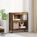 vidaXL Βιβλιοθήκη Καπνιστό Δρύς 80 x 30 x 155 εκ Επεξεργασμένο ξύλο