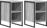 vidaXL Κομοδίνο 2 pcs Γκρίζο Σονομα 39.5 x 30 x 50 εκ