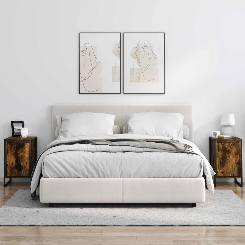 vidaXL Κομοδίνο 2 pcs Καπνιστό Δρύς 39,5 x 30 x 50 εκ