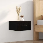 vidaXL Κομοδίνο Μαύρη Οξυά 35 x 35 x 20 εκ Επεξεργασμένο ξύλο