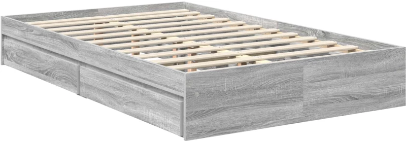 vidaXL Κρεβάτι Αποθήκης Καπνιστό Δρύς 100 x 200 cm Επεξεργασμένο ξύλο