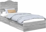 vidaXL Κρεβάτι Αποθήκης Γκρίζο Σονομα 75 x 190 cm Επεξεργασμένο ξύλο