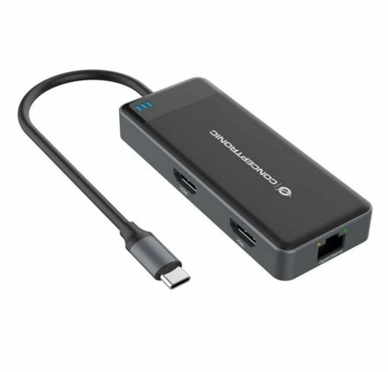 Hub USB-C 7 Θύρες Conceptronic 110518107101 Μαύρο Γκρι 100 W (1 μονάδα)