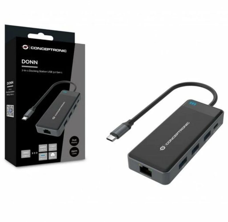 Hub USB-C 7 Θύρες Conceptronic 110518107101 Μαύρο Γκρι 100 W (1 μονάδα)