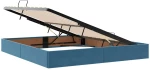 vidaXL Κρεβάτι Αποθήκης με στρώμα Σκούρο Μπλε 180 x 200 cm Βελούδο