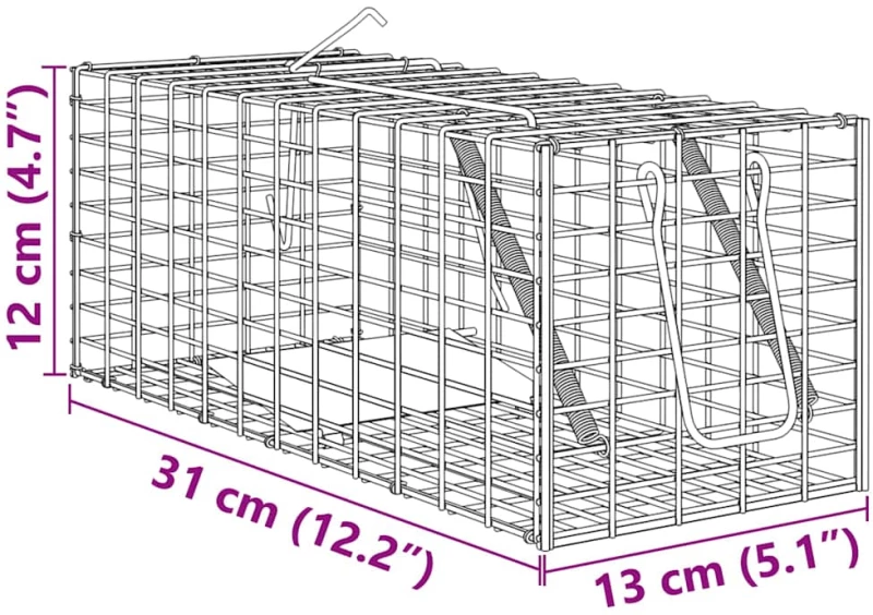 vidaXL Παγίδα Ζώων Πράσινο 31 x 13 x 12 εκ. Ατσάλι