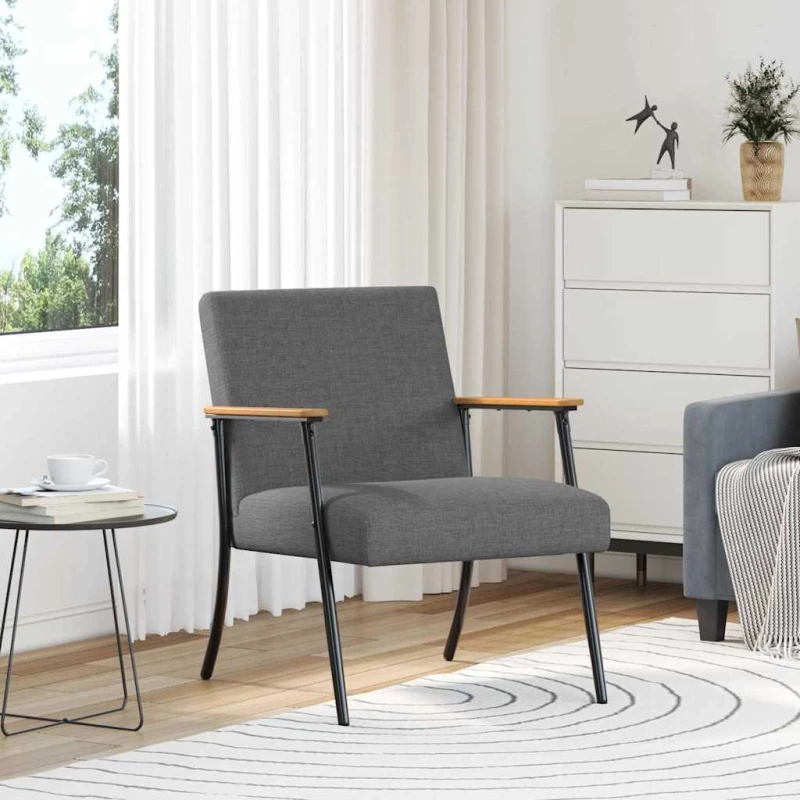 vidaXL Πολυθρόνα Σκούρο Γκρι 59 x 75 x 78 εκ ύφασμα