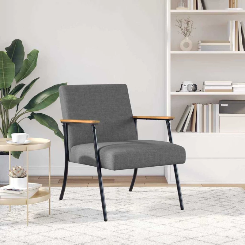 vidaXL Πολυθρόνα Σκούρο Γκρι 59 x 75 x 78 εκ ύφασμα