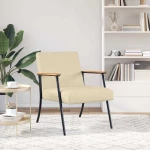 vidaXL Πολυθρόνα Κρεμ 59 x 75 x 78 εκ ύφασμα