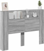 vidaXL Κεφαλάρι Γκρίζο Σονομα 140 x 16,5 x 103,5 cm Επεξεργασμένο ξύλο