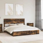 vidaXL Κρεβάτι Αποθήκης Καπνιστό Δρύς 180 x 200 cm Επεξεργασμένο ξύλο