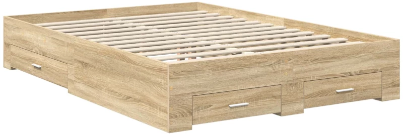 vidaXL Σκελετός Κρεβατιού Δρύς Sonoma 150 x 200 cm Επεξεργασμένο ξύλο