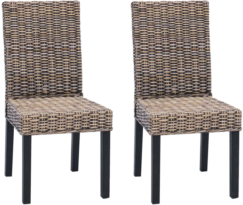 vidaXL Καρέκλα τραπεζαρίας 2 pcs Μαύρο πλύσιμο 45 x 54 x 93 εκ