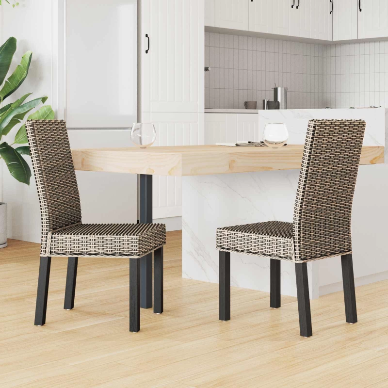 vidaXL Καρέκλα τραπεζαρίας 2 pcs Μαύρο πλύσιμο 45 x 54 x 93 εκ