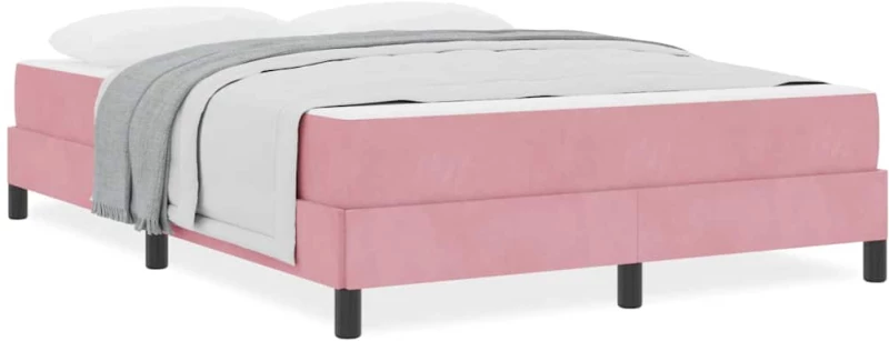vidaXL Κρεβάτι με ελατήρια με στρώμα Ροζ 140 x 220 cm ύφασμα