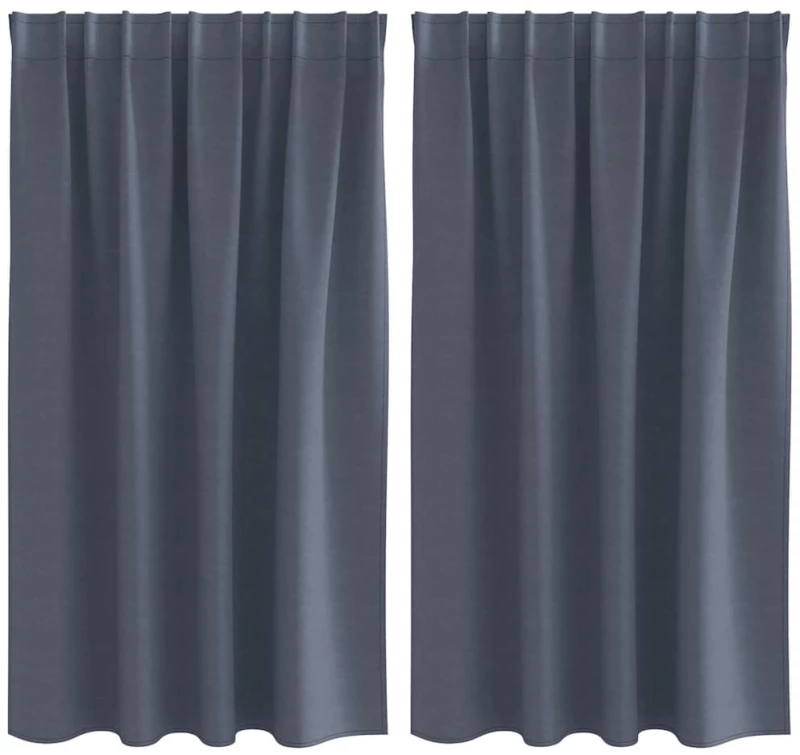 vidaXL Κουρτίνες με κουρτίνες 2 pcs Ανθρακί 140x140cm Πολυεστέρας