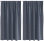 vidaXL Κουρτίνες με κουρτίνες 2 pcs Ανθρακί 140x140cm Πολυεστέρας