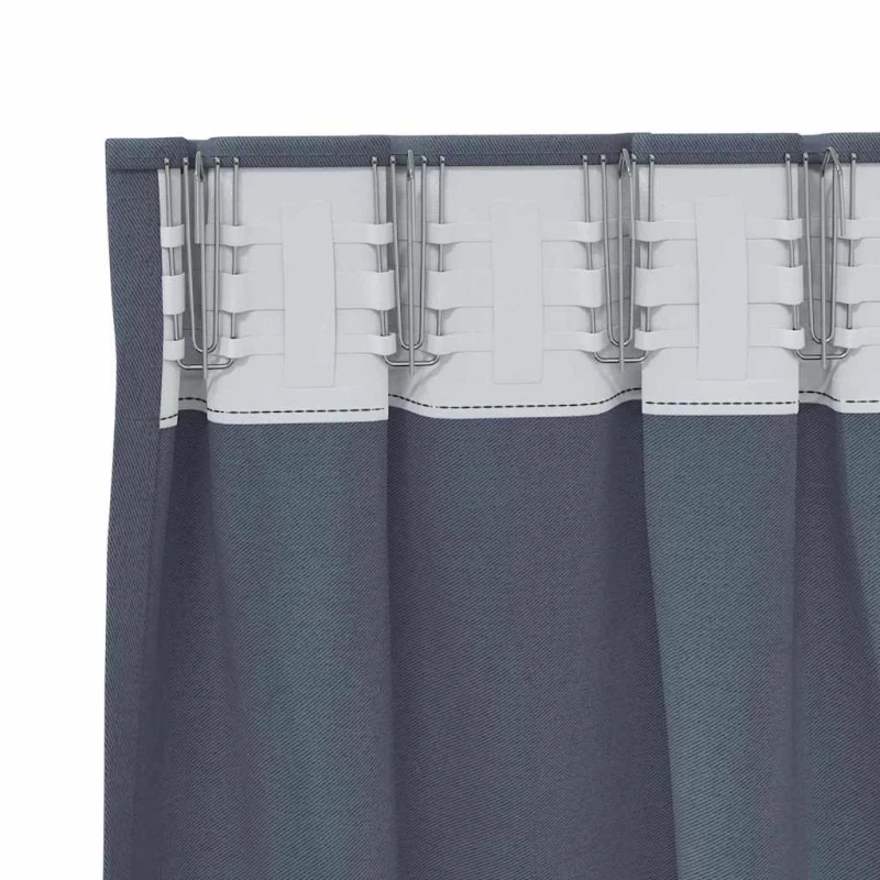 vidaXL Κουρτίνες με κουρτίνες 2 pcs Ανθρακί 140x140cm Πολυεστέρας