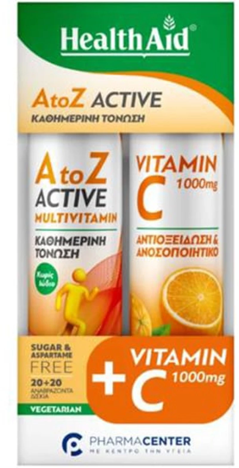 Health Aid | Promo Pack A to Z Active & Vitamin C 1000mg | 2x20eff.tabs