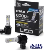 PIAA LEH261 Headlight LED conversion bulb 6000K /17W per bulb 4500lm from 2 bulbsFor HB3/HB4/HIR1/HIR2 Halogen sockets