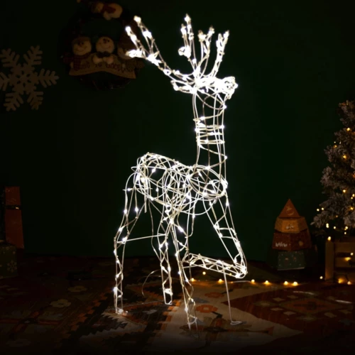 Χριστουγεννιάτικο Διακοσμητικό Τάρανδος με 215 LED Θερμού Λευκού Φωτισμού 1m, IP44