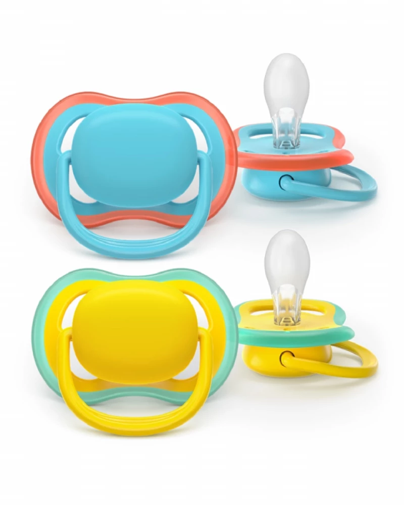 Philips Avent Πιπίλα Ultra Air, 18 μηνών+, Yellow/Blue (2 τεμάχια)