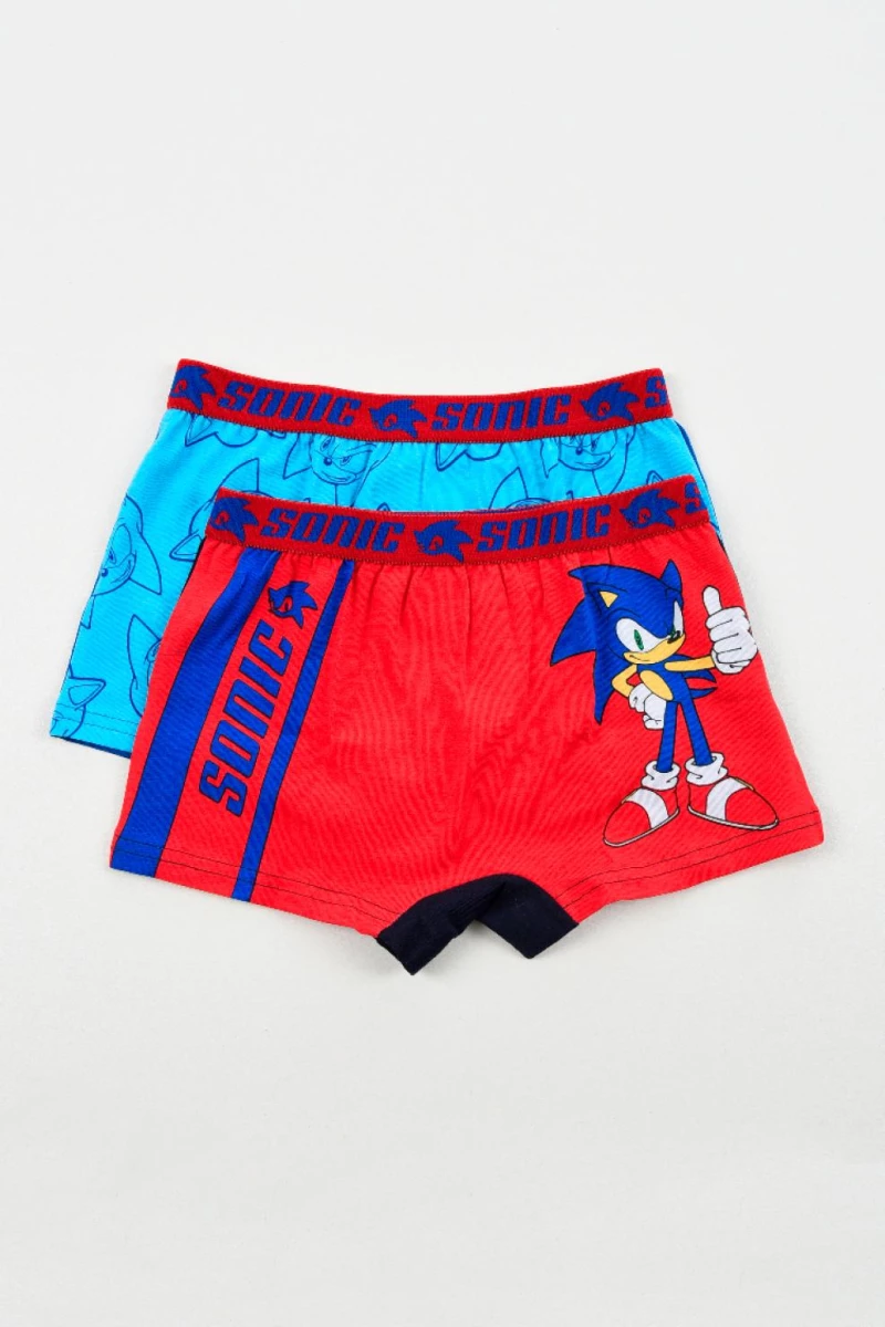 Σετ Boxer αγόρι 2 τμχ. "SONIC The Hedgehog " γαλάζιο-κόκκινο