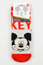 Αντιολισθητικές κάλτσες αγόρι "Mickey Mouse happy " γκρι μελανζέ