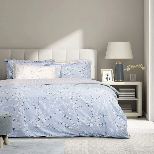 Σεντόνια Inverno (Σετ 4τμχ) Blue Nima Διπλό 100% Βαμβάκι