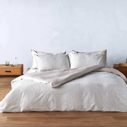 Παπλωματοθήκη Dimitri 12 (Σετ 3τμχ) Ecru-Beige Kentia Υπέρδιπλo 220x240cm 100% Βαμβακοσατέν