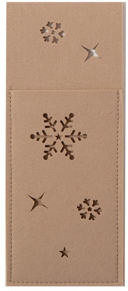 Θήκες Μαχαιροπίρουνων Χριστουγεννιάτικες Snow Felt (Σετ 2τμχ) 10X26 Beige Nef-Nef Homeware